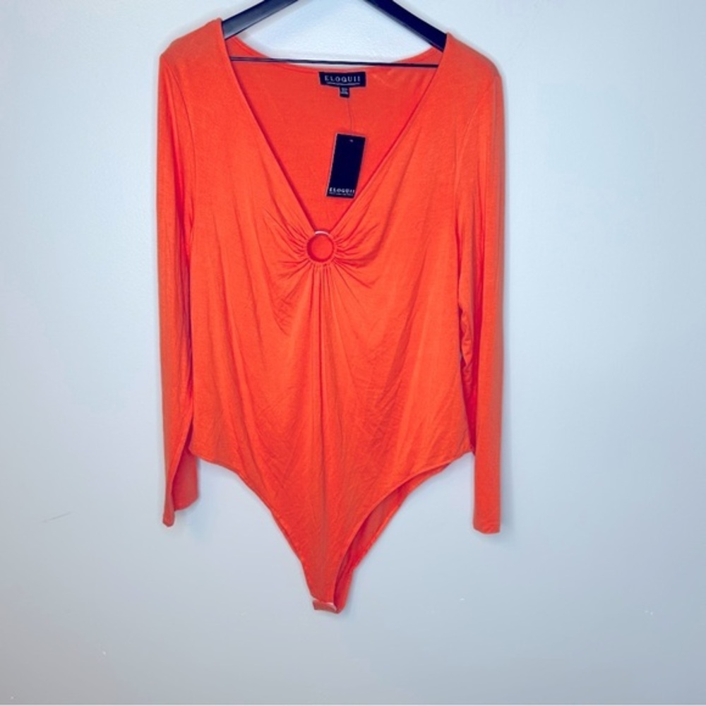 Eloquii Orange Gathered Bodysuit‎ Size 18/20 NWT